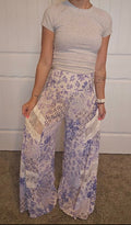 Purple Floral Wide-Leg Palazzo Pants