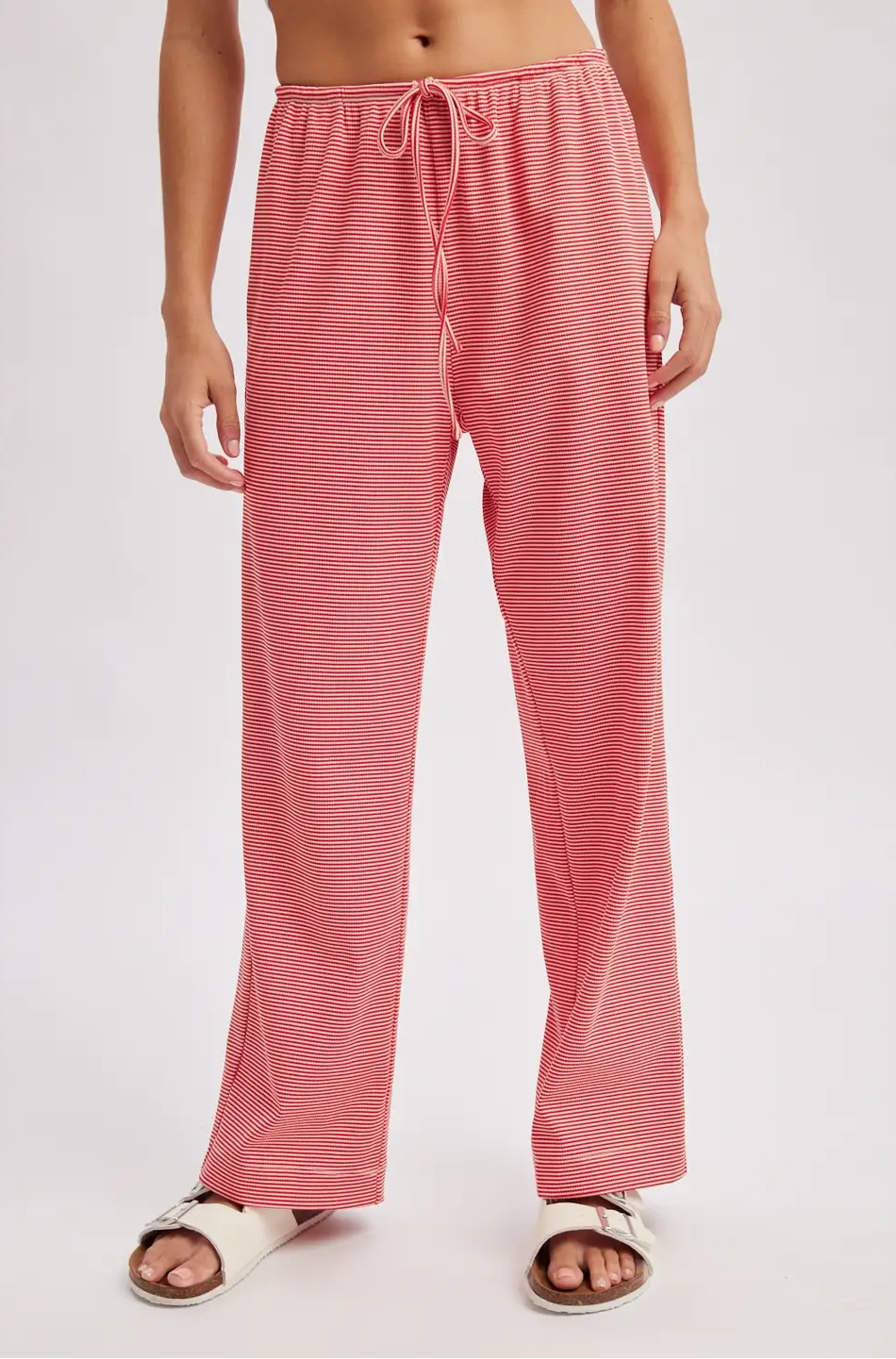 Striped Drawstring Knit Pants