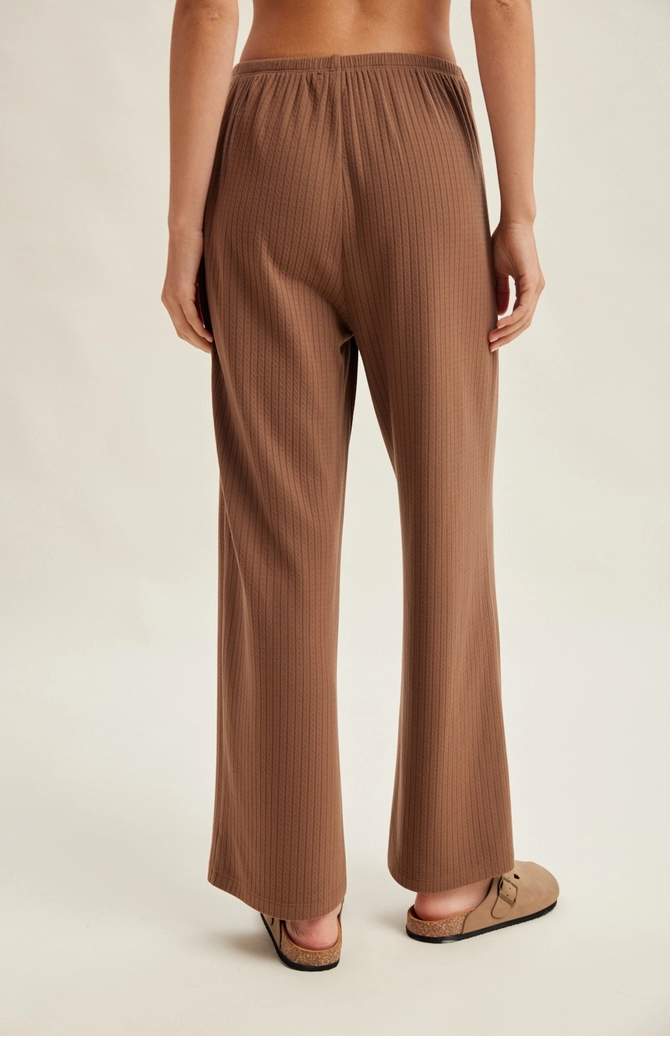 Ribbed Button Front Knit Pants
