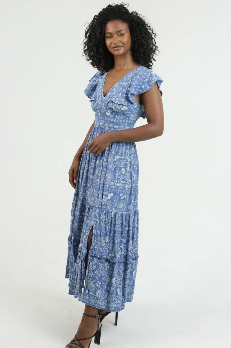 Floral Ruffle Sleeve Dress