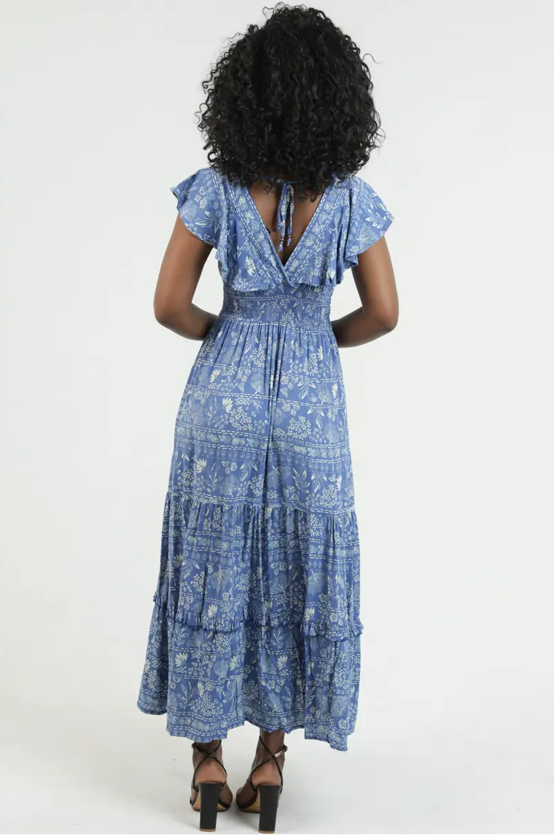 Floral Ruffle Sleeve Dress