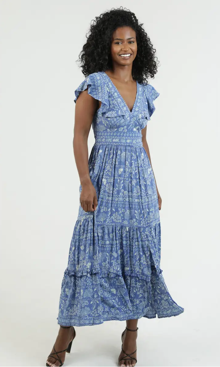 Floral Ruffle Sleeve Dress
