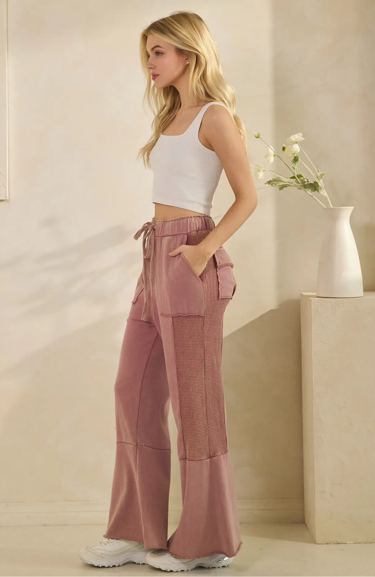 Vintage Washed Flared Panel Pants