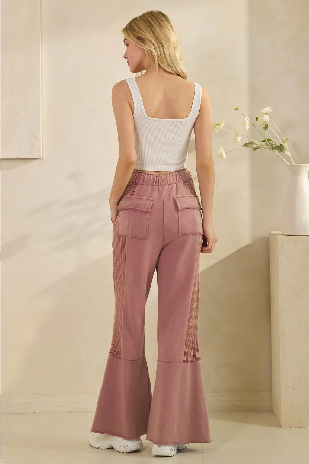 Vintage Washed Flared Panel Pants