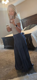Textured Fabric Wide Leg Tie Waist Pants