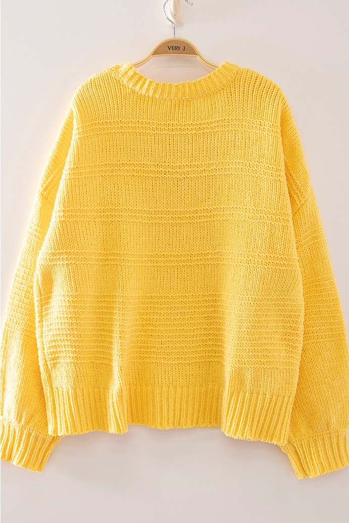 Boat Neck Oversized Knit Sweater