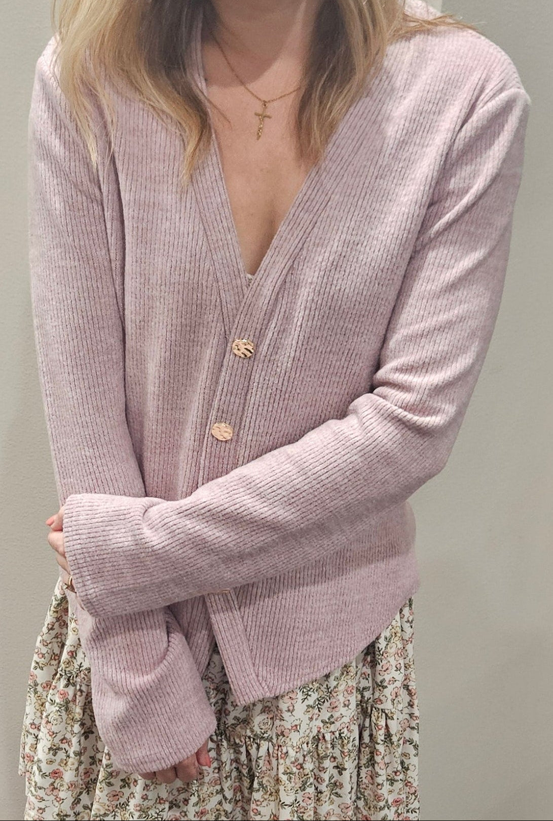 Soft Ribbed V-Neck Cardigan